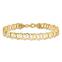 14k Polished 8mm Fancy Link 8.75 inch Bracelet