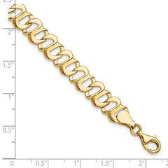 14k Polished 8mm Fancy Link 8.75 inch Bracelet