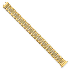14K Polished and Diamond-cut 15.4mm Fancy Link 7.75 inch Bracelet