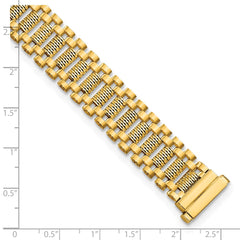 14K Polished and Diamond-cut 15.4mm Fancy Link 7.75 inch Bracelet