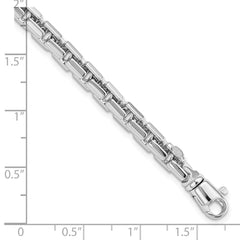 14k White Gold Polished 4.00mm Fancy Rounded Box Link 8.5 inch Bracelet