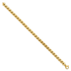 14K Polished 6.3mm Fancy Curb Link 8.5 inch Mens Bracelet