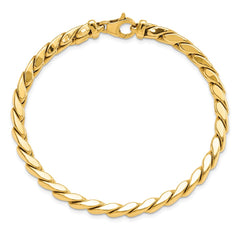 14K Polished 6.3mm Fancy Curb Link 8.5 inch Mens Bracelet