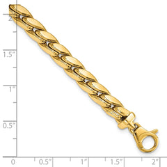 14K Polished 6.3mm Fancy Curb Link 8.5 inch Mens Bracelet
