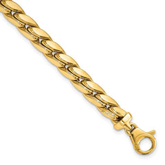 14K Polished 6.3mm Fancy Curb Link 8.5 inch Mens Bracelet