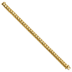 14K Polished 9.4mm Fancy Curb Link 9 inch Mens Bracelet