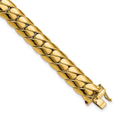 14K Polished 9.4mm Fancy Curb Link 9 inch Mens Bracelet