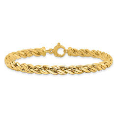 14K Polished 6.00mm Fancy Twist 8 inch Bracelet