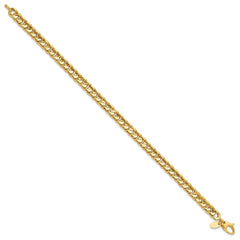14K Polished 6.00mm Fancy Concave Curb Link 8.5 inch Bracelet