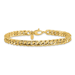 14K Polished 6.00mm Fancy Concave Curb Link 8.5 inch Bracelet