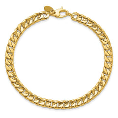 14K Polished 6.00mm Fancy Concave Curb Link 8.5 inch Bracelet