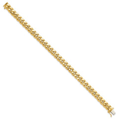 14K Polished 8.9mm Curb Link 9 inch Mens Bracelet