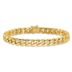 14K Polished 8.9mm Curb Link 9 inch Mens Bracelet