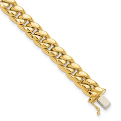 14K Polished 8.9mm Curb Link 9 inch Mens Bracelet
