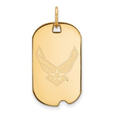 Sterling Silver Gold-plated LogoArt U.S. Air Force Small Dog Tag Pendant
