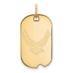 Sterling Silver Gold-plated LogoArt U.S. Air Force Small Dog Tag Pendant