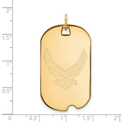 Sterling Silver Gold-plated LogoArt U.S. Air Force Large Dog Tag Pendant