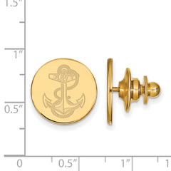 Sterling Silver Gold-plated LogoArt US Naval Academy Anchor Lapel Pin
