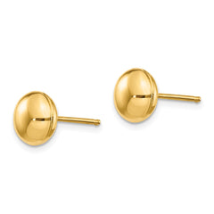 14k Polished 8mm Button Post Earrings