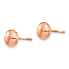 14k Rose Polished 8mm Button Post Earrings