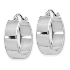 14k White Gold Fancy Hoop Earrings - 2