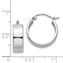 14k White Gold Fancy Hoop Earrings - 2