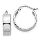 14k White Gold Fancy Hoop Earrings - 2
