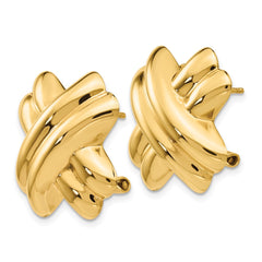 14k Polished X Omega Back Post Earrings - 6