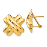 14k Polished X Omega Back Post Earrings - 6