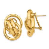 14k Polished Fancy Omega Back Post Earrings - 3