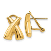 14k Polished X Omega Back Post Earrings - 4