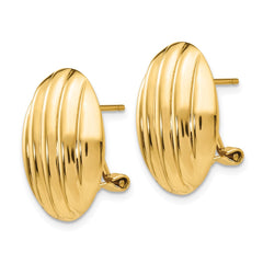 14k Polished Fancy Omega Back Post Earrings - 5