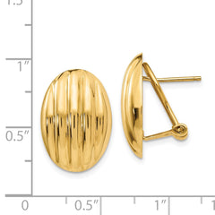 14k Polished Fancy Omega Back Post Earrings - 5