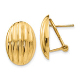 14k Polished Fancy Omega Back Post Earrings - 5