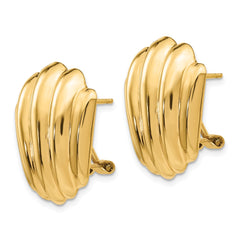 14k Polished Fancy Omega Back Post Earrings - 6