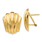 14k Polished Fancy Omega Back Post Earrings - 6