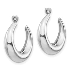 14k White Gold Polished Hoop Earring Jackets - 2