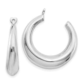 14k White Gold Polished Hoop Earring Jackets - 2