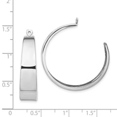 14k White Gold Polished Hoop Earring Jackets - 4