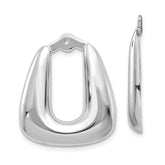 14k White Gold Polished Hoop Earring Jackets - 5