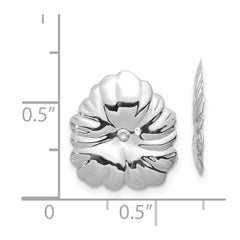 14k White Gold Floral Earring Jackets - 2