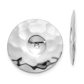 14k White Gold Polished Hammered Disc Earring Jackets