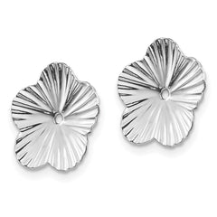 14k White Gold Fancy Earring Jackets - 2