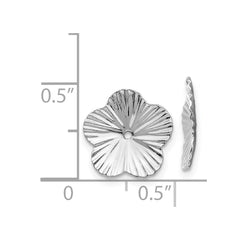 14k White Gold Fancy Earring Jackets - 2