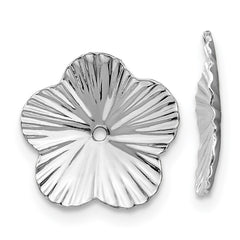 14k White Gold Fancy Earring Jackets - 2