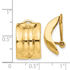 14k Omega Clip Non-pierced Earrings - 2