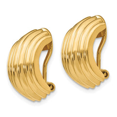 14k Omega Clip Non-pierced Earrings - 3