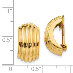 14k Omega Clip Non-pierced Earrings - 3