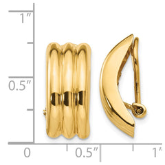 14k Omega Clip Non-pierced Earrings - 5