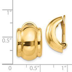 14k Omega Clip Non-pierced Earrings - 4